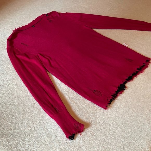 R13 Distressed Reversible 100% Cashmere Cardigan Cardigans